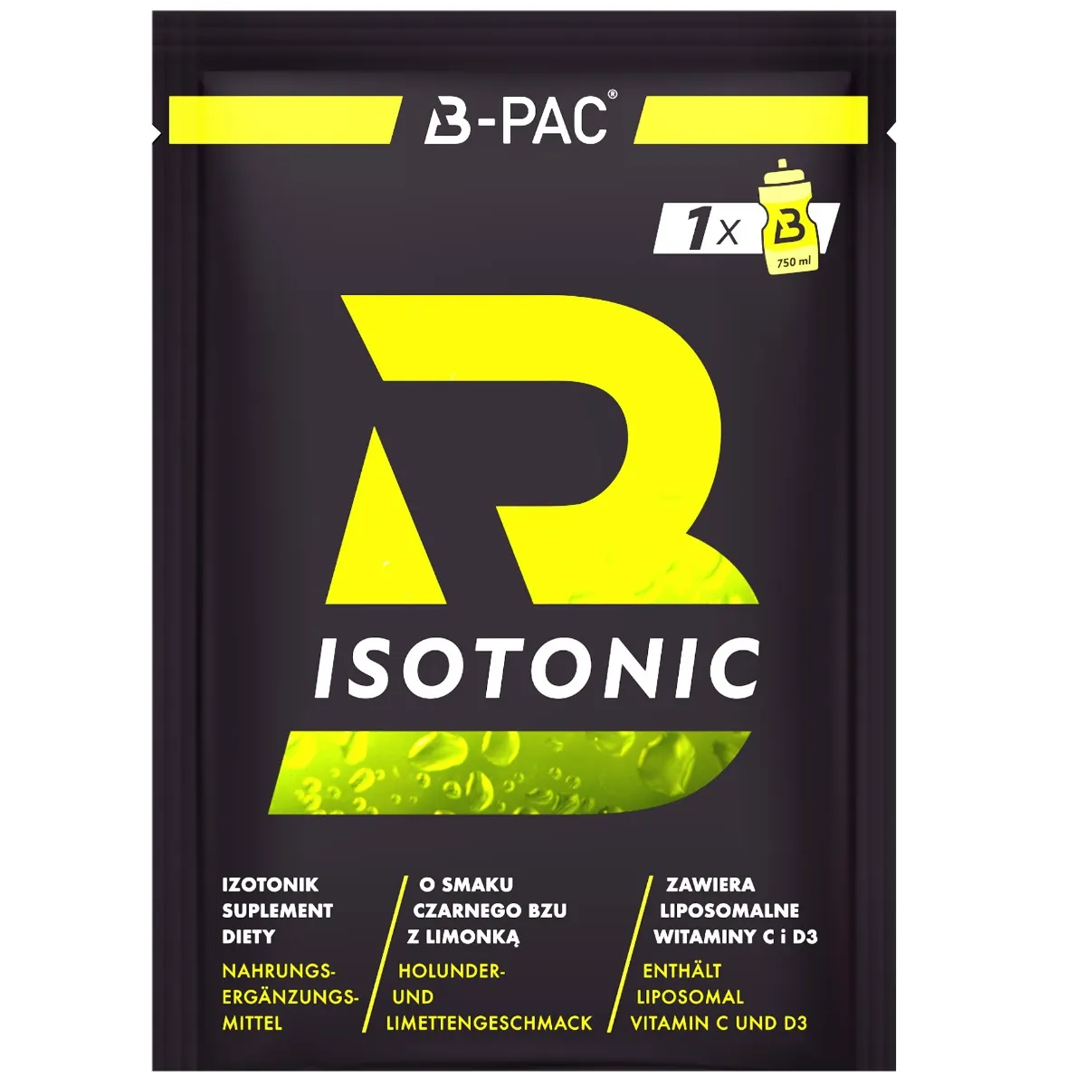 B-PAC® Isotonic smak czarny bez i limonka, 35 g