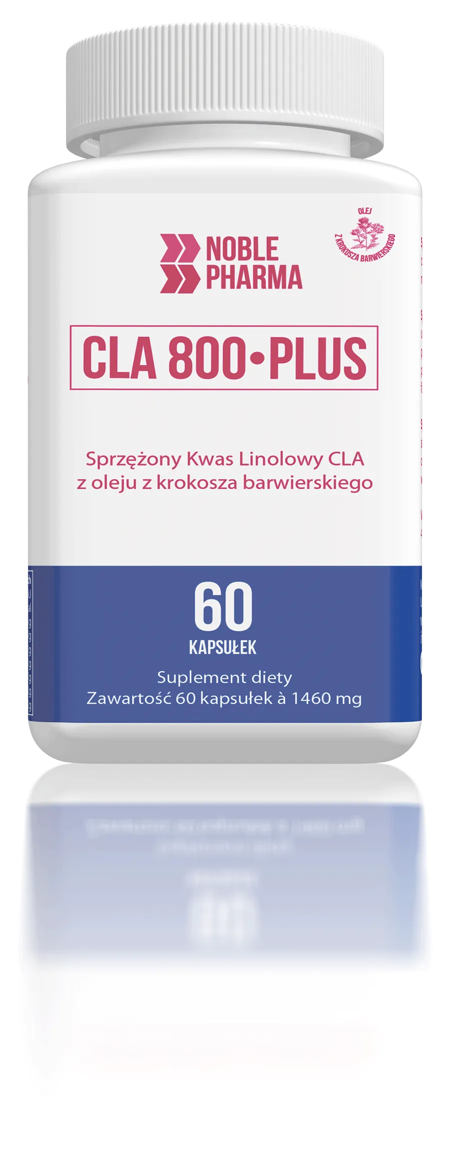 NoblePharma CLA 800 Plus, suplement diety, 60 kapsułek,