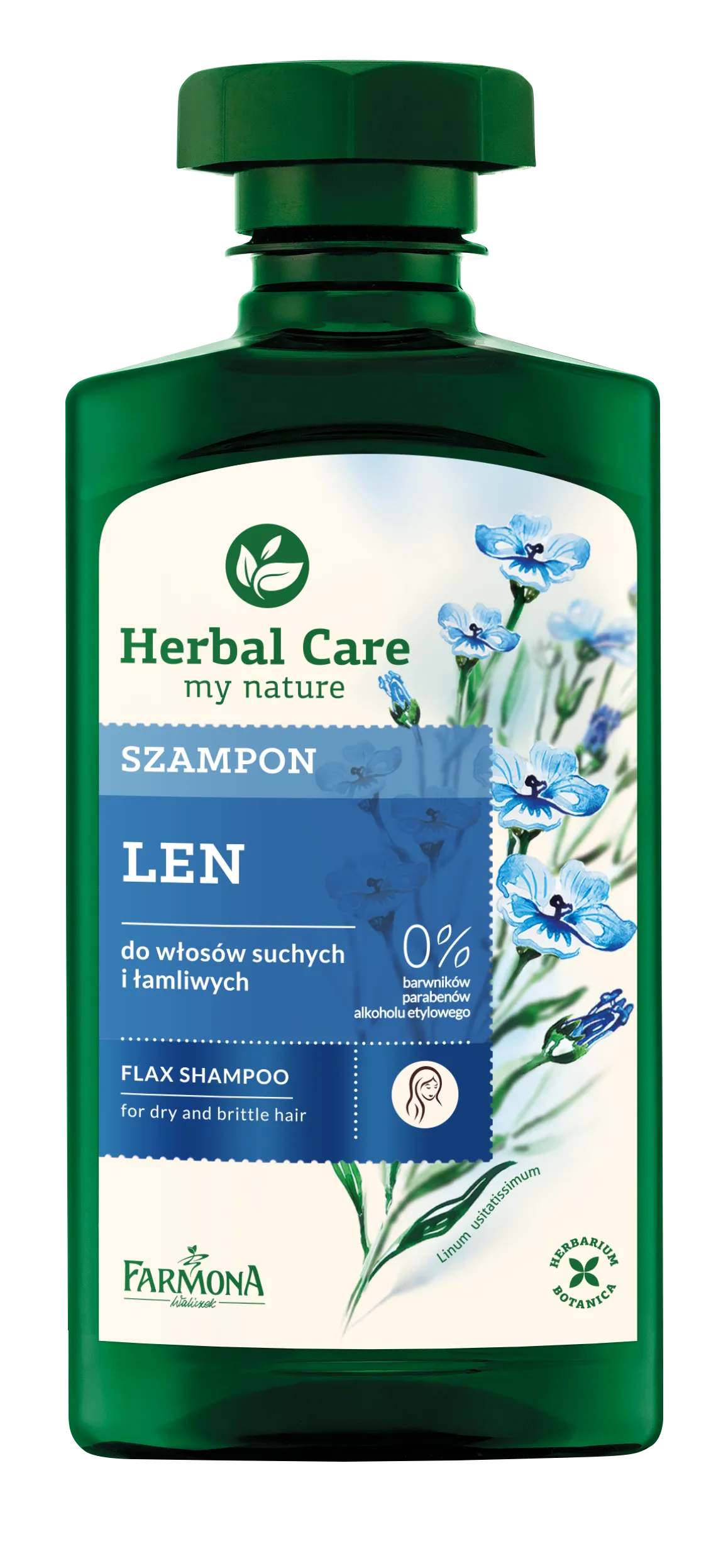 Herbal Care szampon do włosów suchych i łamliwych Len, 330 ml 