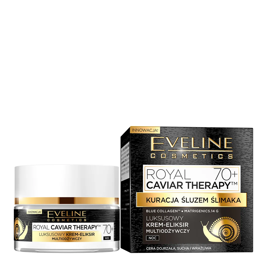 Eveline Royal Caviar Therapy kuracja ze śluzem ślimaka 70+, 50 ml