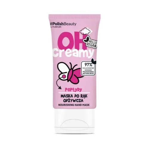 Flos-Lek Hand Care Oh Creamy, odżywcza maska do rąk peptydy, 50 ml. Data ważności 31.05.2024