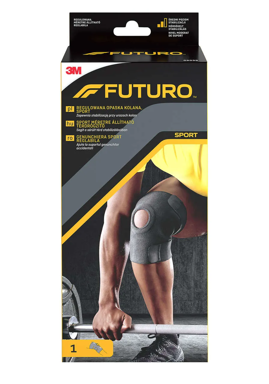 Futuro Sport, regulowana opaska kolana, kolor czarny, 1 sztuka