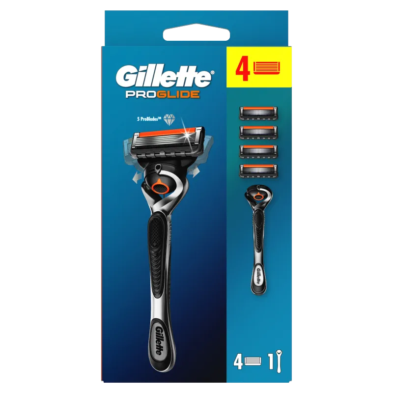 Gillette Fusion Manual Maszynka do golenia dla mężczyzn + wymienne ostrza, 1 szt. + 4 szt.