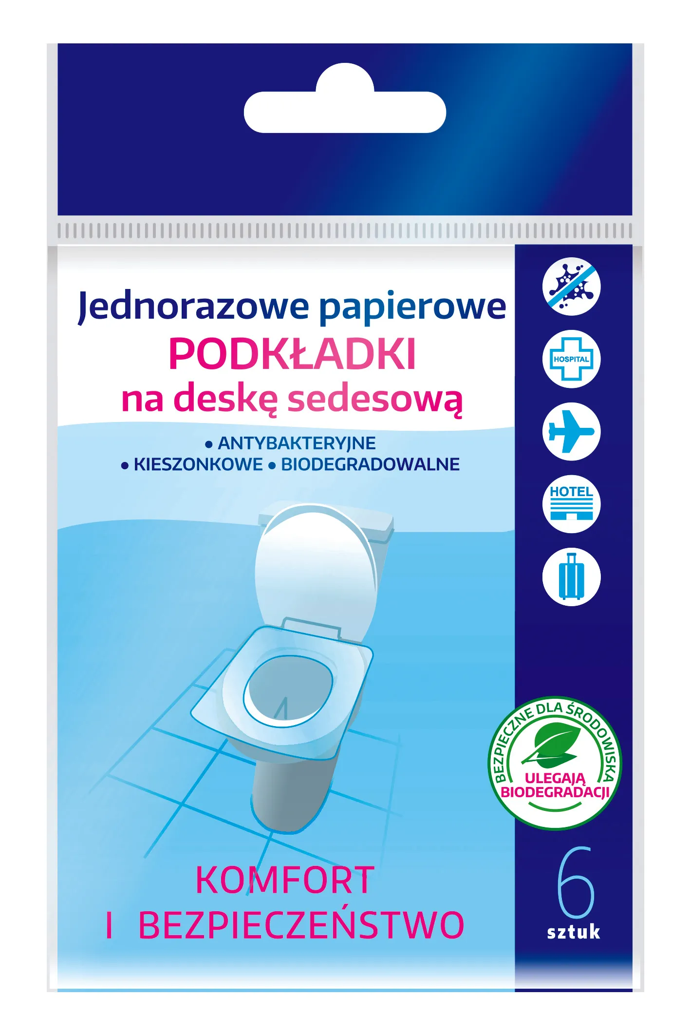 Intervion Higieniczne podkładki toaletowe, 6 szt.