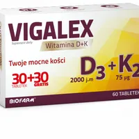 Vigalex D3+K2, suplement diety, 60 tabletek