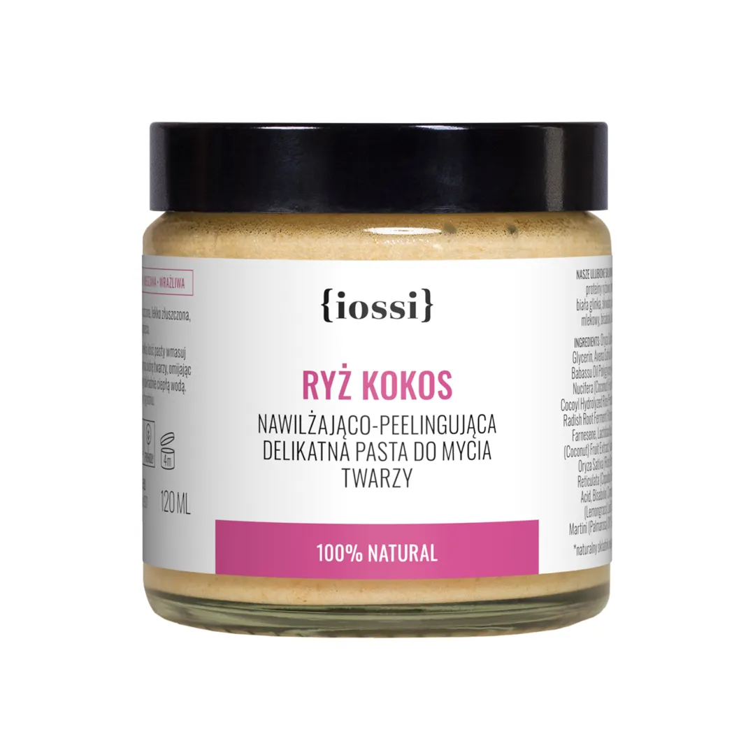 iossi, Ryż i Kokos, peelingująca pasta do mycia twarzy, 120 ml