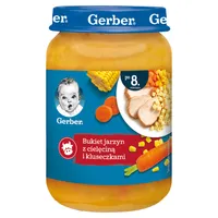 Gerber obiadek bukiet jarzyn z cielęciną i kluseczkami dla niemowląt po 8 miesiącu życia, 190 g