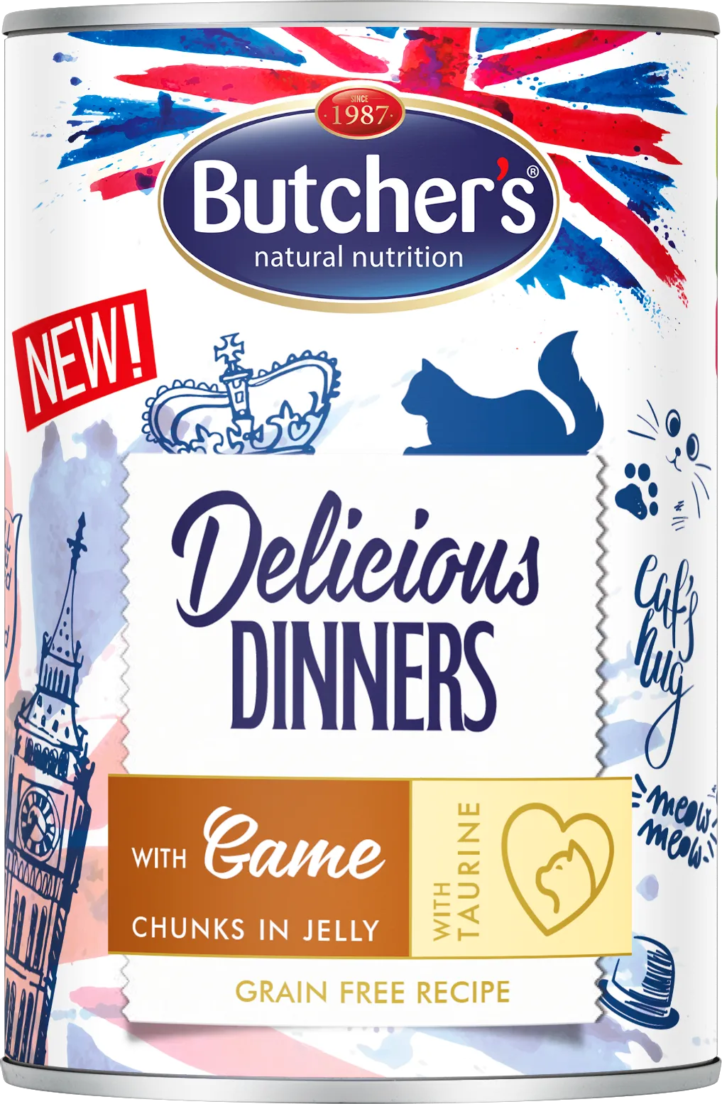 Butcher's Delicious Dinners Karma dla kota kawałki w galaretce z dziczyzną, 400 g