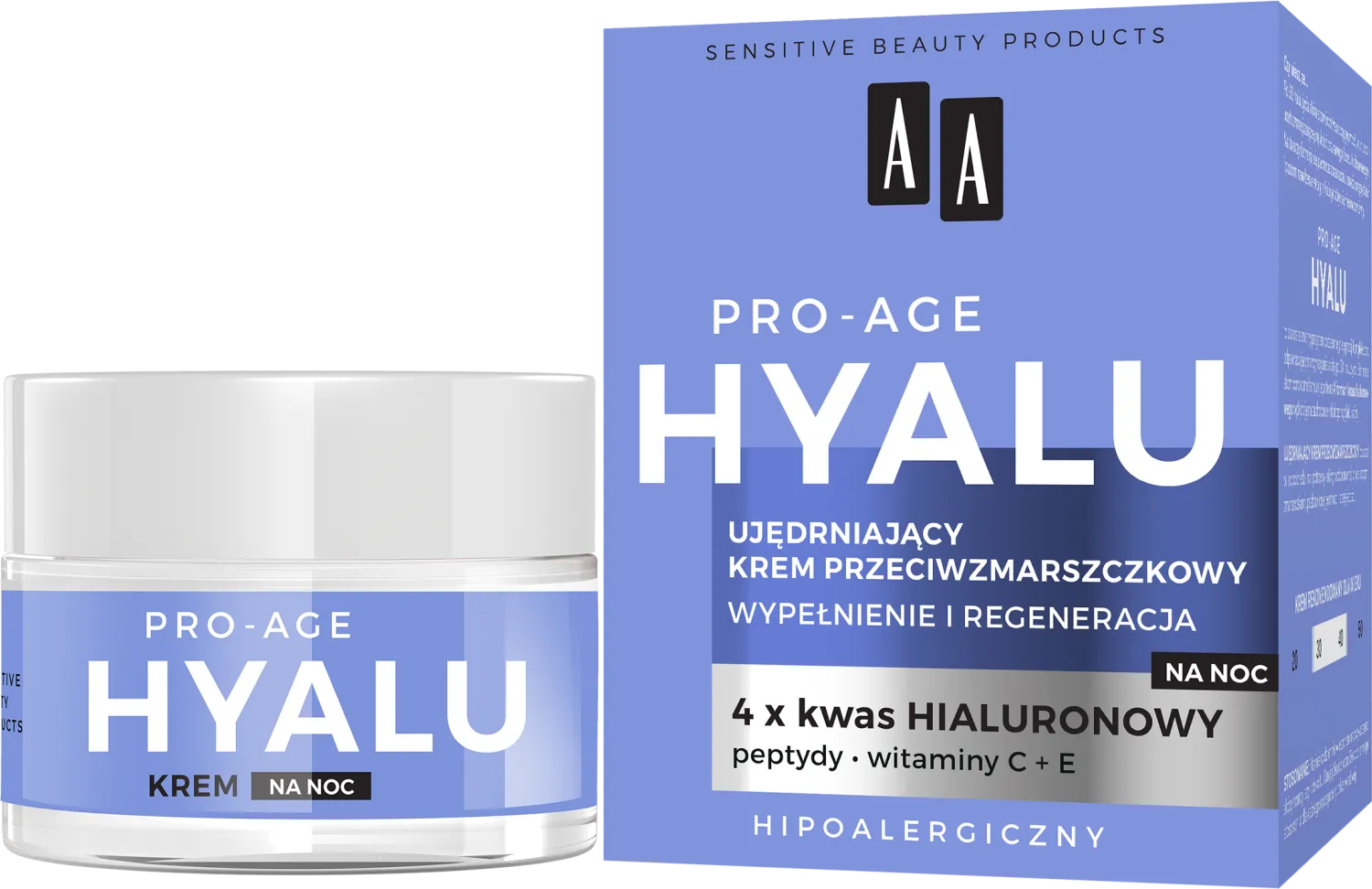 AA Pro-Age Hyalu ujędrniający krem przeciwzmarszczkowy do twarzy na noc, 50 ml 
