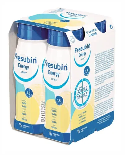 Fresubin Energy Drink, płyn odżywczy o smaku waniliowym, 4 x 200 ml