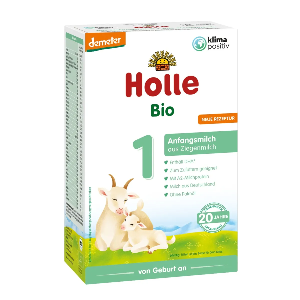 Holle Bio 1, mleko początkowe na bazie mleka koziego, 400 g 