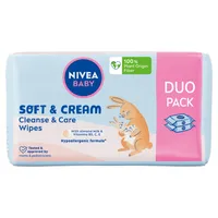 Nivea Baby Soft & Cream chusteczki biodegradowalne 2 x 57 szt.