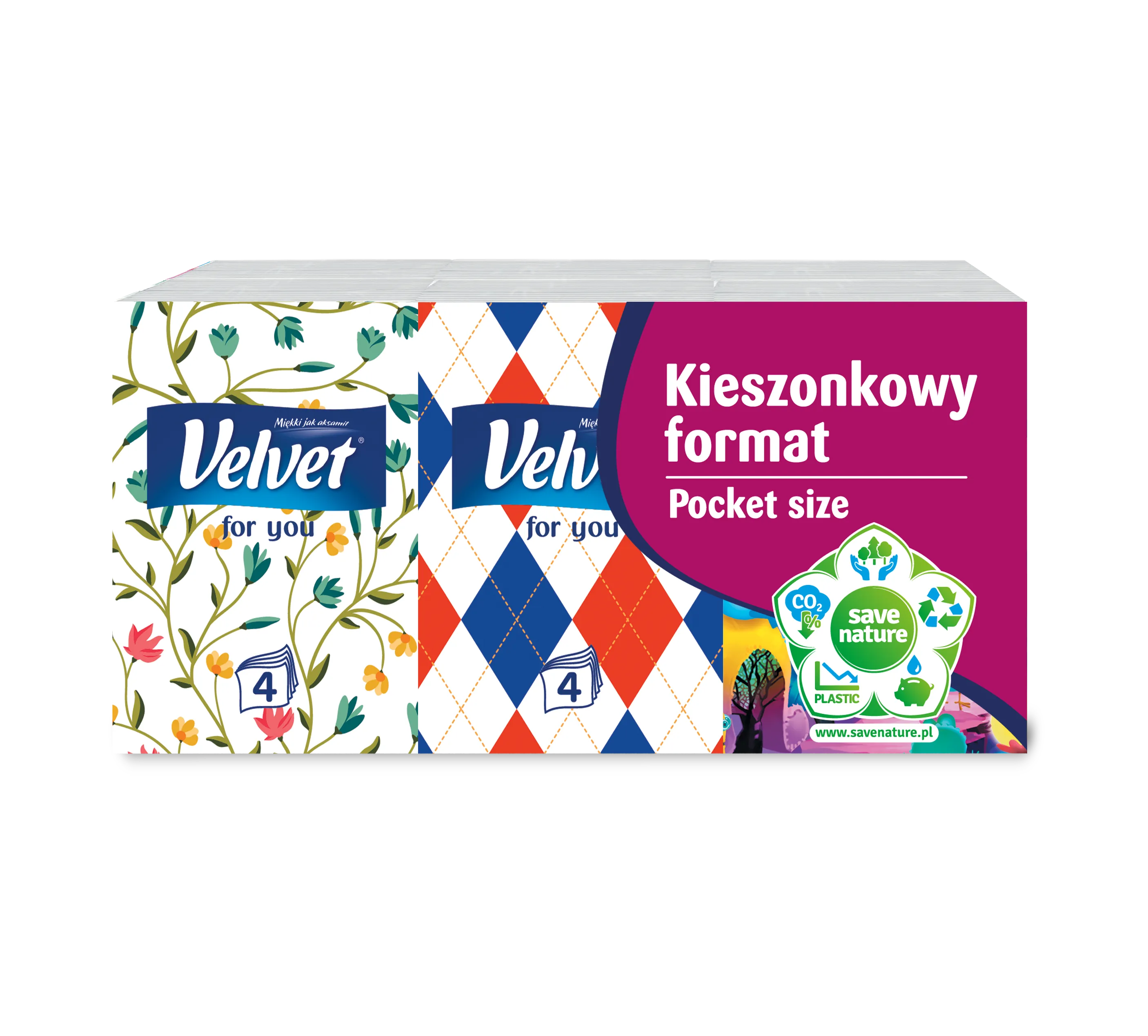 Velvet Minis For You chusteczki higieniczne format kieszonkowy, 6 x 7 szt.