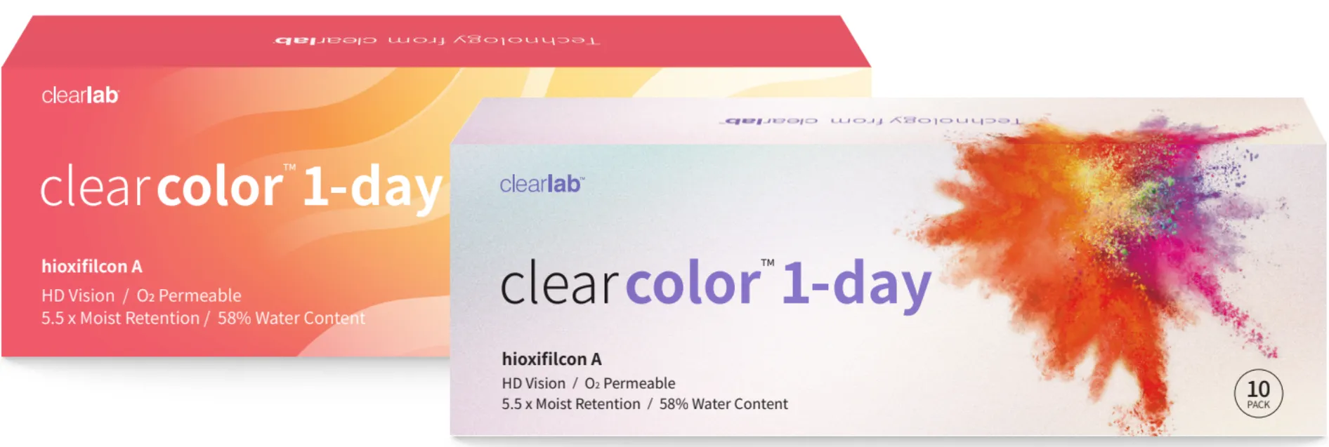 ClearLab ClearColor 1-Day kolorowe soczewki kontaktowe błękitne -3.50, 10 szt.