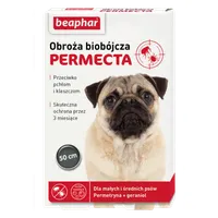 Bephar Permecta obroża biobójcza przeciw pchłom i kleszczom dla psów ras małych i średnich, 1 szt.