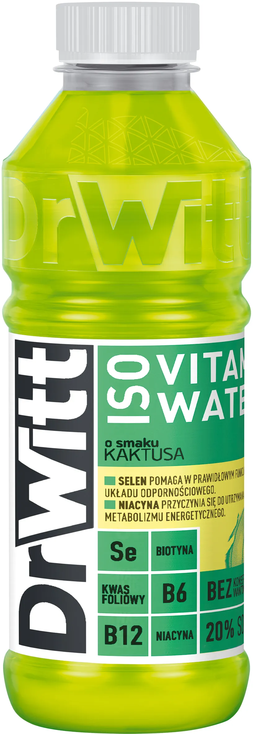 DrWitt ISO Vitamin Water napój izotoniczny, kaktus-jabłko, 550 ml