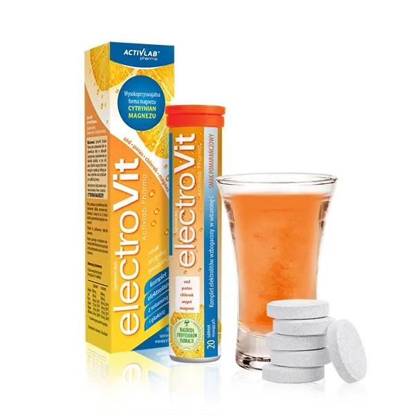 Activlab Pharma ElectroVit, smak pomarańczowy suplement diety, 20 tabletek musujących