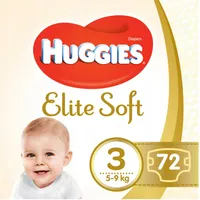 Huggies Elite Soft pieluchy rozmiar 3, 5-9 kg, 72 sztuki