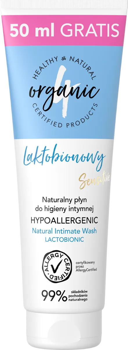 4organic naturalny płyn do higieny intymnej laktobionowy w tubie, 200 ml + 50 ml