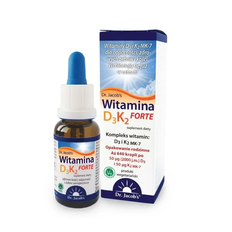 Dr. Jacob's Witamina D3K2 Forte, suplement diety, krople doustne, 20 ml