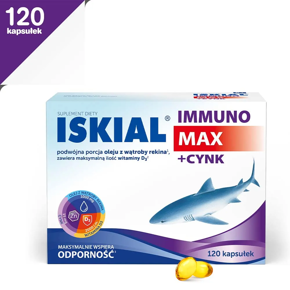 Iskial immuno Max + Cynk, suplement diety, 120 kapsułek