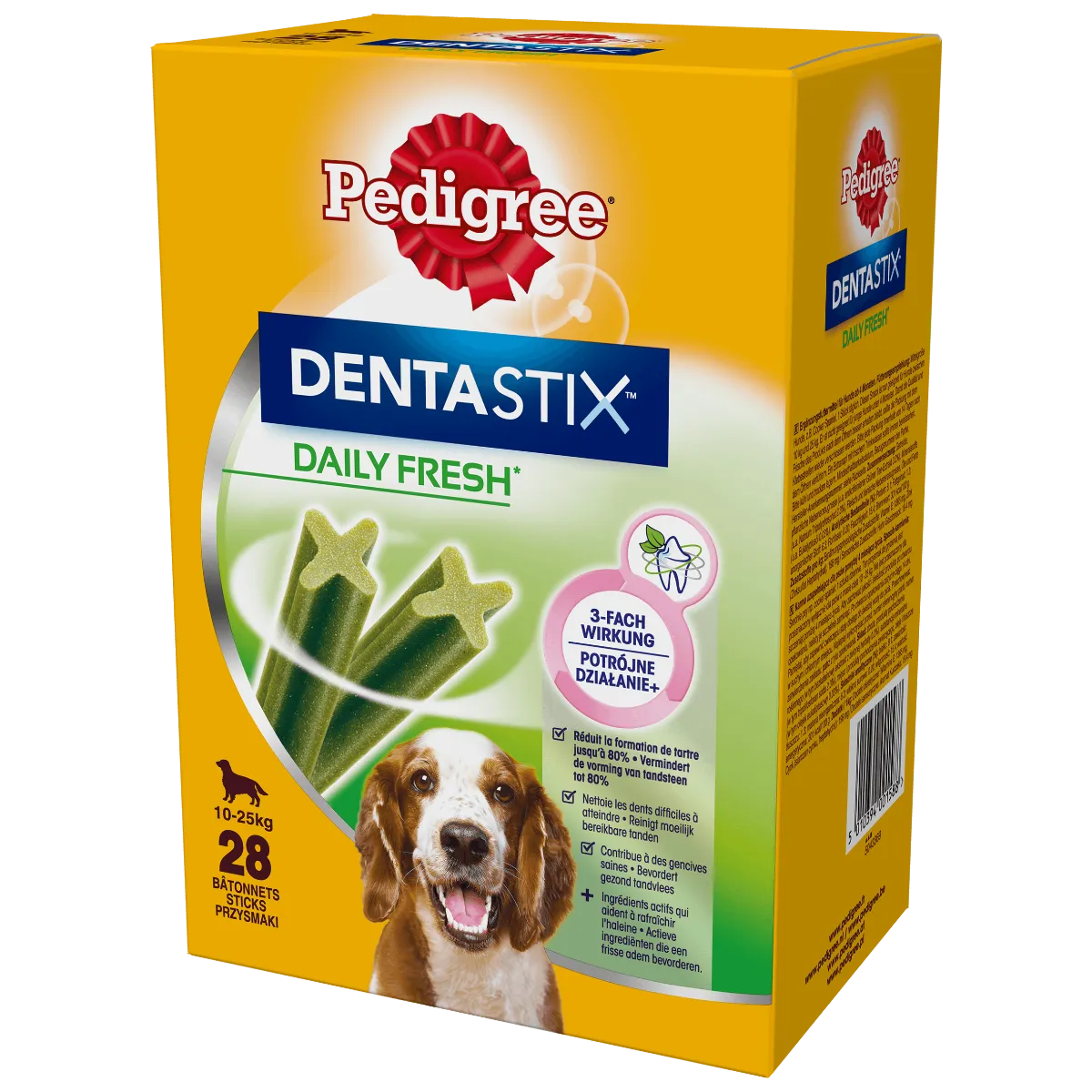 Pedigree DentaStix Daily Fresh Przysmak o smaku kurczaka dla dorosłych psów ras średnich, 4x180g