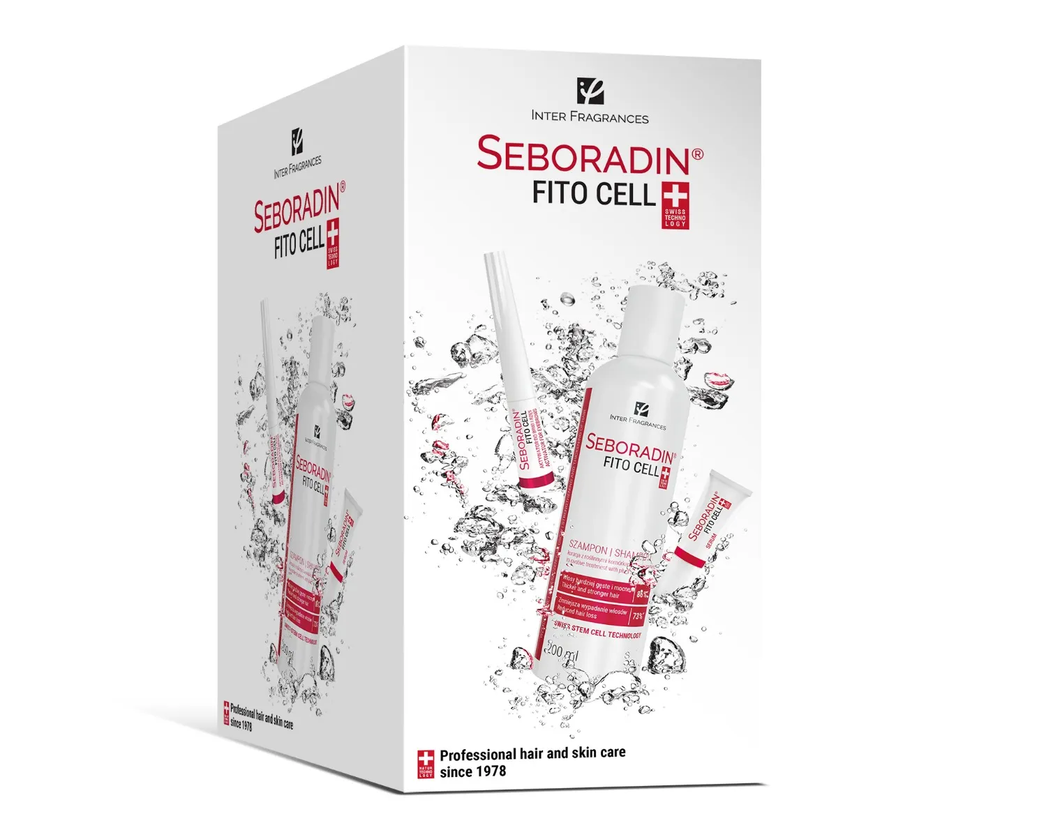 Seboradin FitoCell zestaw 2+1: szampon + serum + aktywator do brwi i rzęs 200 ml + 15 x 6 g + 6 ml