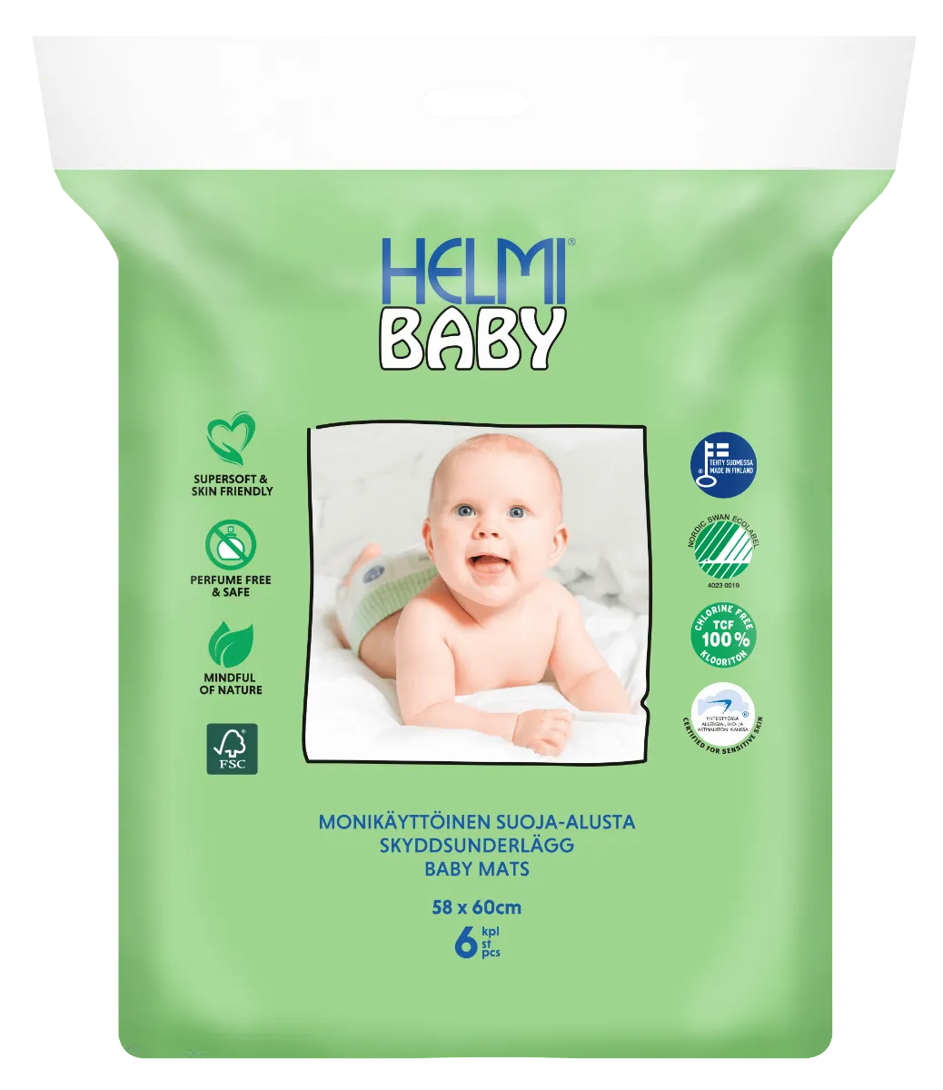 Helmi Baby Podkłady higieniczne EKO,  jednorazowe 58 x 60cm,  6 sztuki