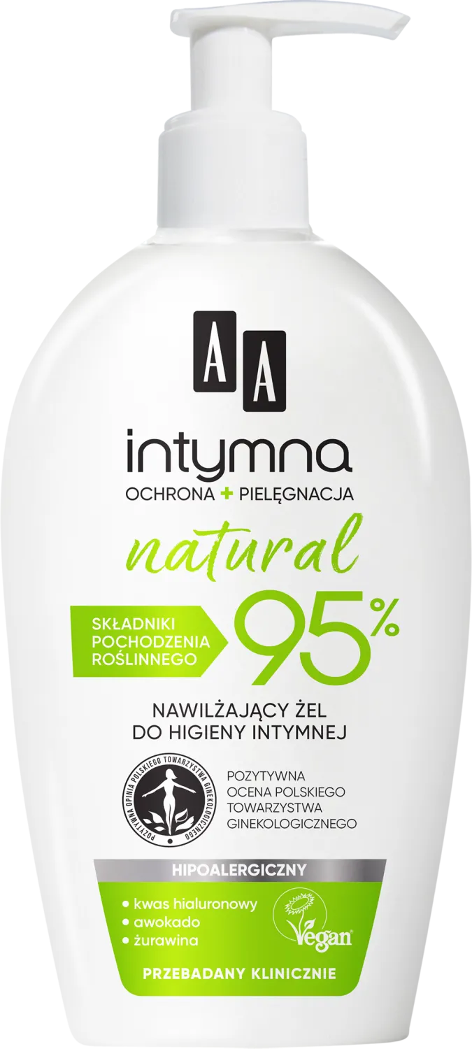 AA Intymna Natural nawilżający żel do higieny intymnej, 300 ml