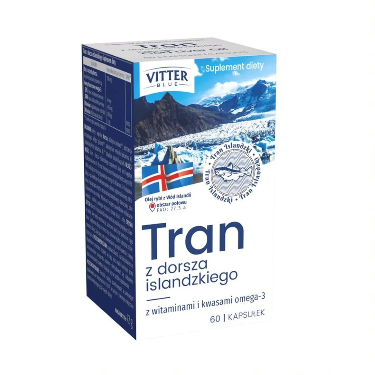 Vitter Blue Tran z Dorsza Islandzkiego, suplement diety, 60 kapsułek