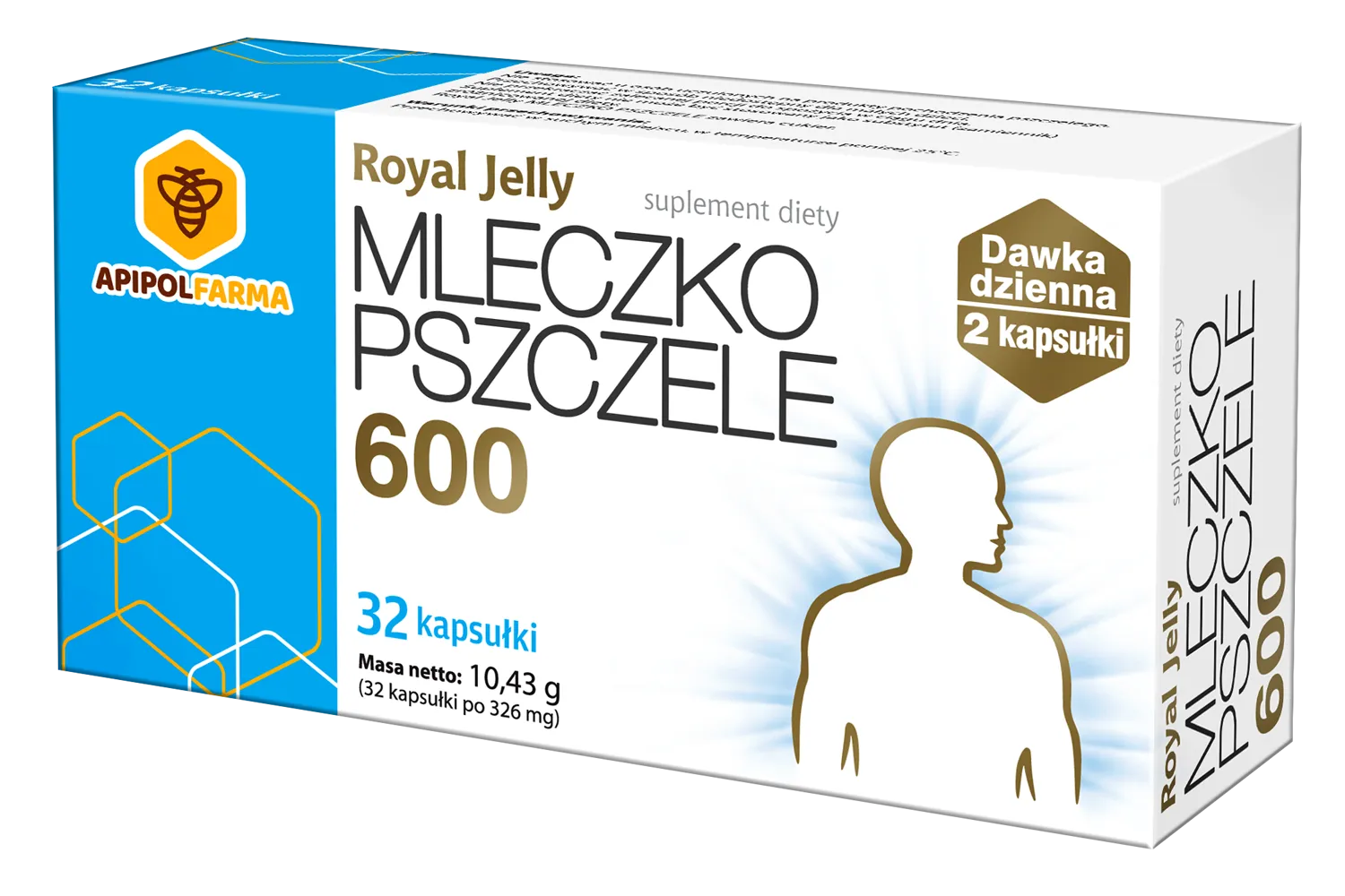 Royal Jelly Mleczko pszczele 600, suplement diety, 32 kapsułki