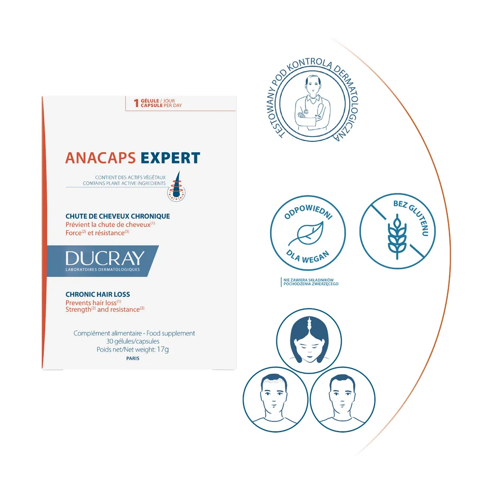 Ducray Anacaps Expert na silne i zdrowe włosy, 30 kapsułek 