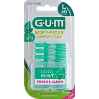 SUNSTAR GUM Soft-Picks Comfort Flex Cool Mint silikonowe czyściki międzyzębowe duże (L), 40 szt.