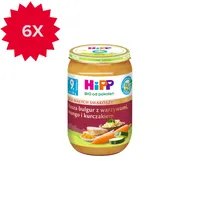 HiPP BIO od pokoleń obiadek kasza bulgur z warzywami mango i kurczakiem po 9. miesiącu, 6 x 220 g