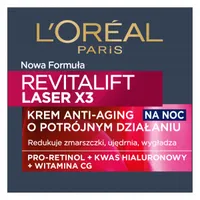 L`Oreal Paris Revitalift Laser X3 Krem do twarzy na noc Anti-Age Głęboka regeneracja, 50 ml