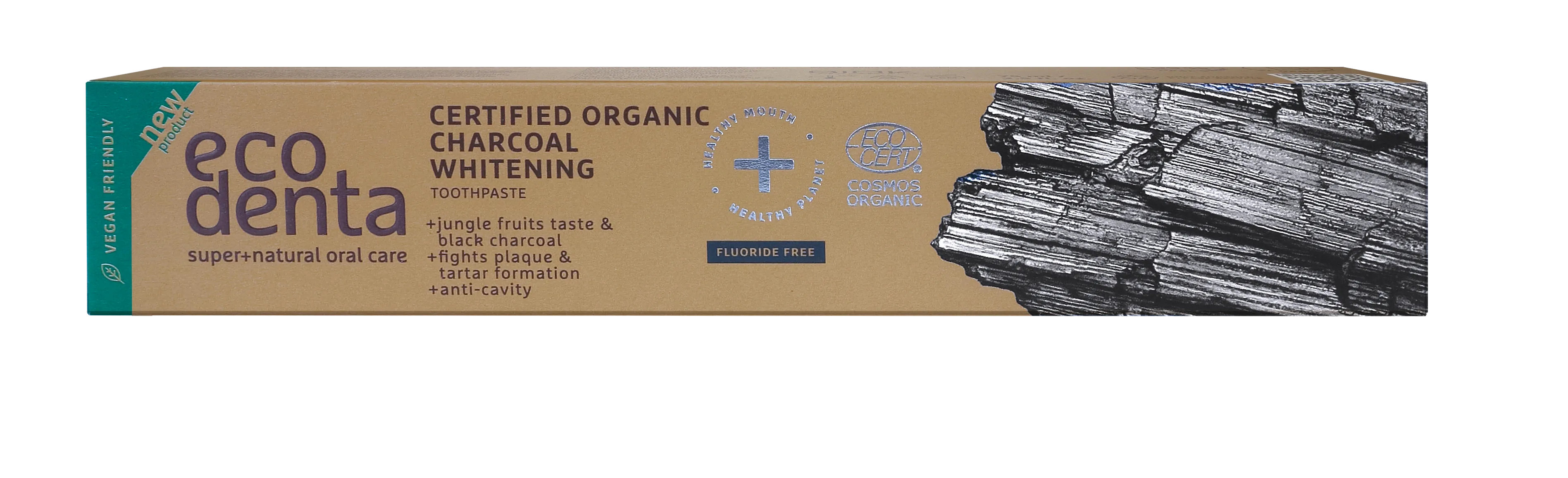 Ecodenta Certyfikowana Cosmos Organic organiczna wybielająca pasta do zębów z węglem aktywnym, 75 ml