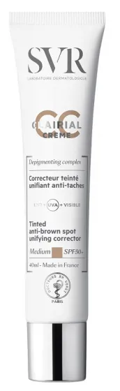 SVR Clairial CC Creme, krem korektor wyrównujący koloryt skóry ciemny, SPF50+, 40 ml