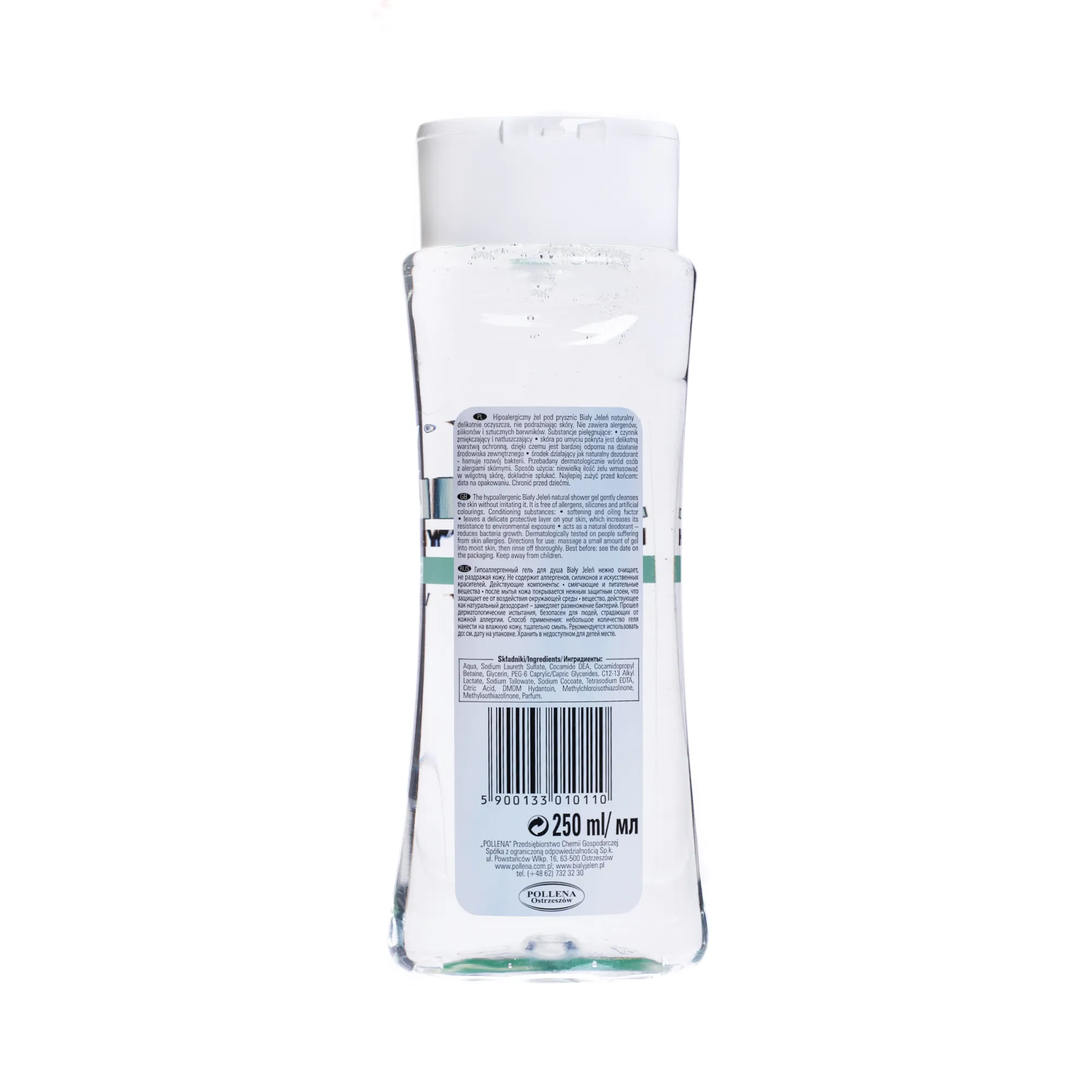 Biały Jeleń, hypoalergiczny żel pod prysznic naturalny, 250 ml 