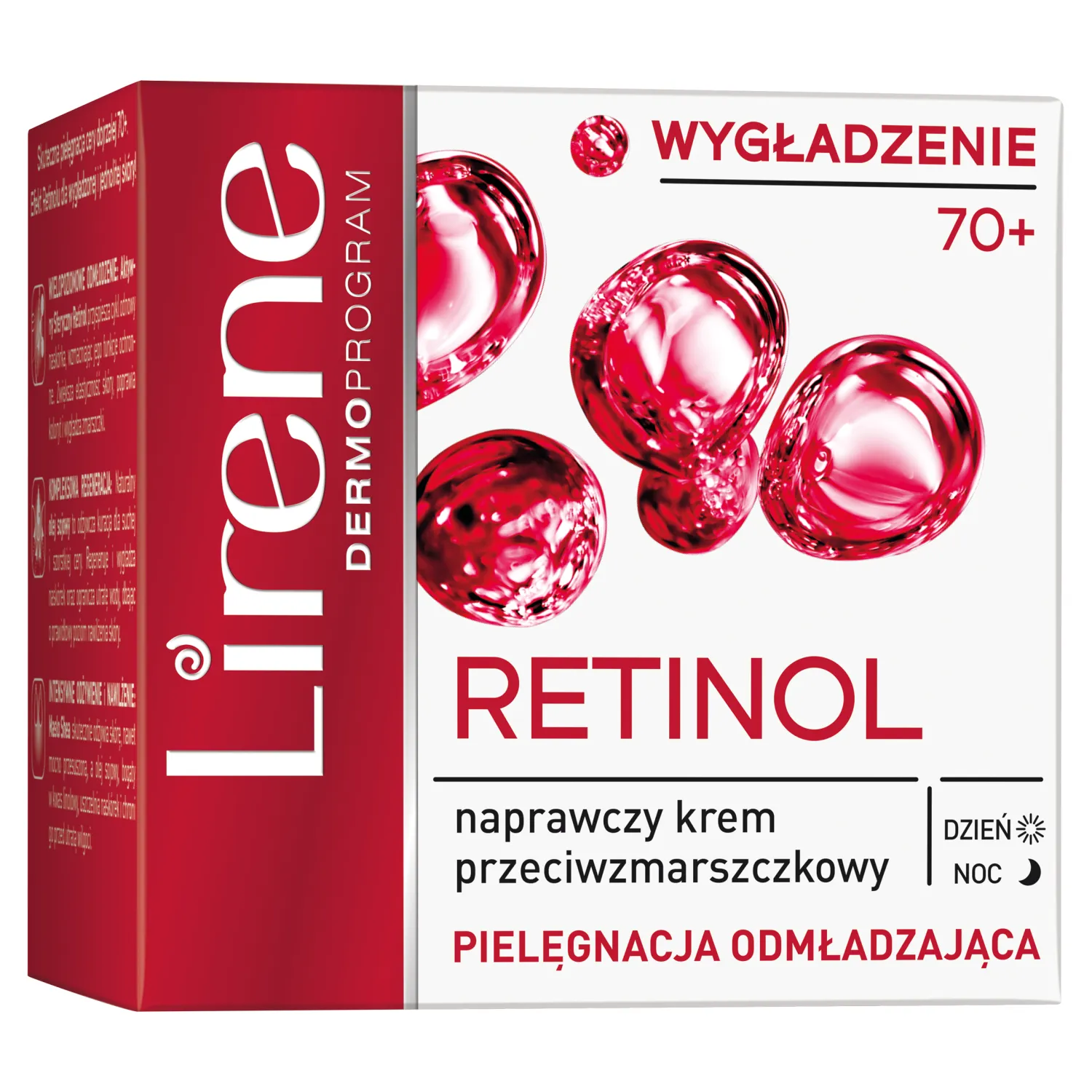 Lirene Wygładzenie 70+ naprawczy krem przeciwzmarszczkowy Retinol, 50 ml
