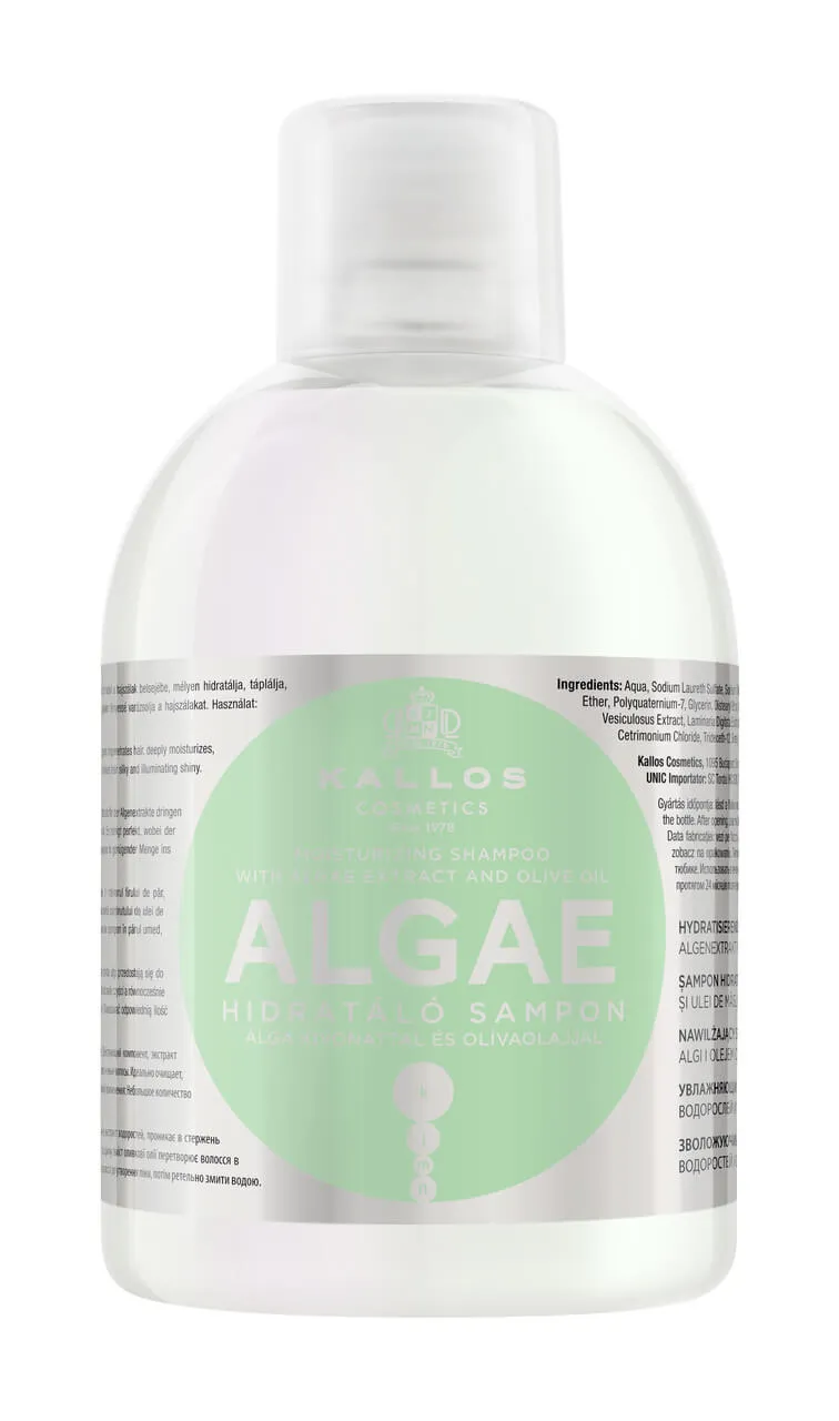 Kallos, szampon do włosów nawilżający z algami, Algae, 1000 ml