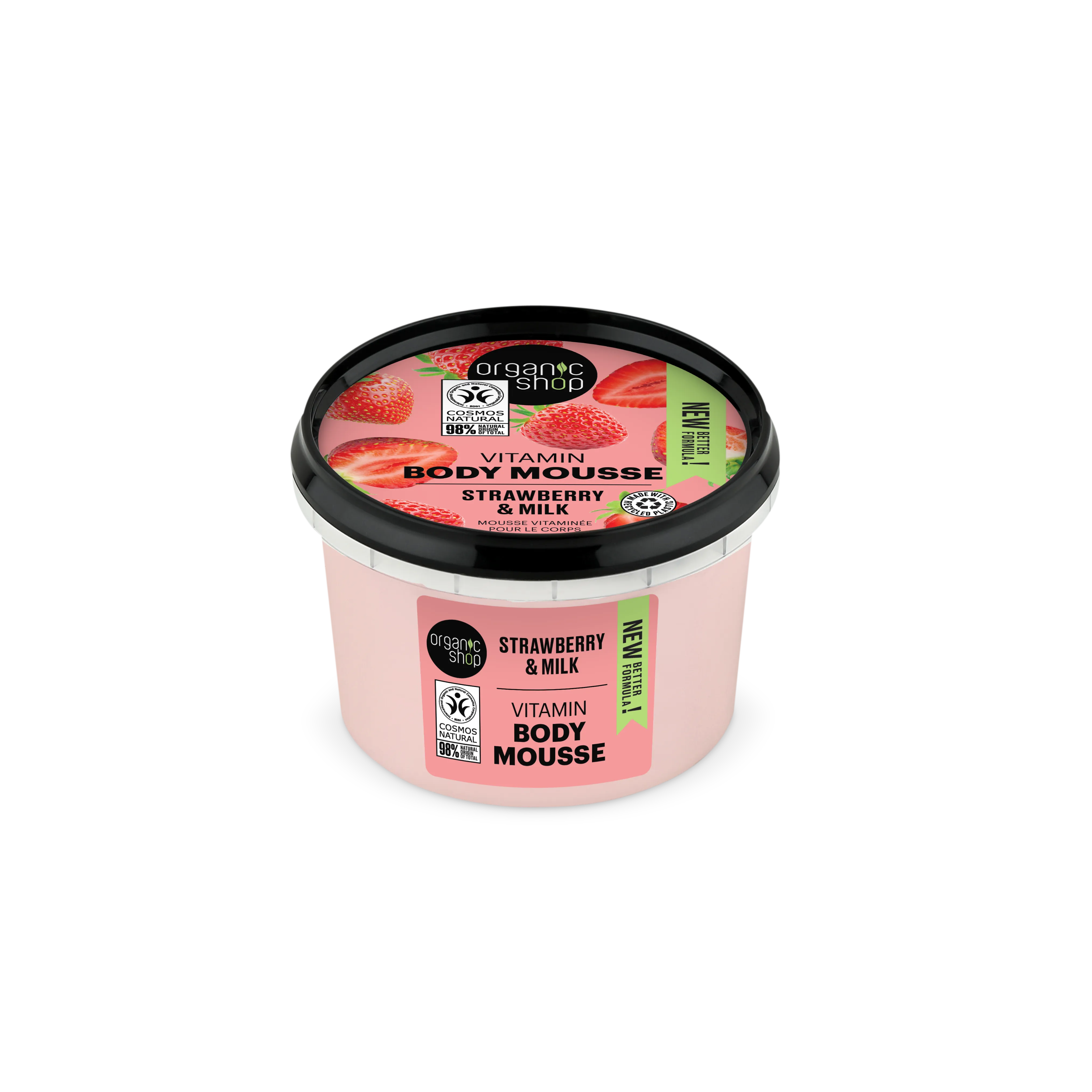 Organic Shop organiczny mus do ciała Truskawkowy Jogurt, 250 ml