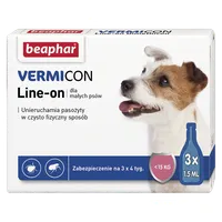 Beaphar Vermicon Line-On DOG S krople przeciwpchelne dla psów, 3 x 1,5 ml