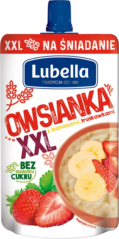 Lubella Owsianka XXL z bananami i truskawkami, 170 g