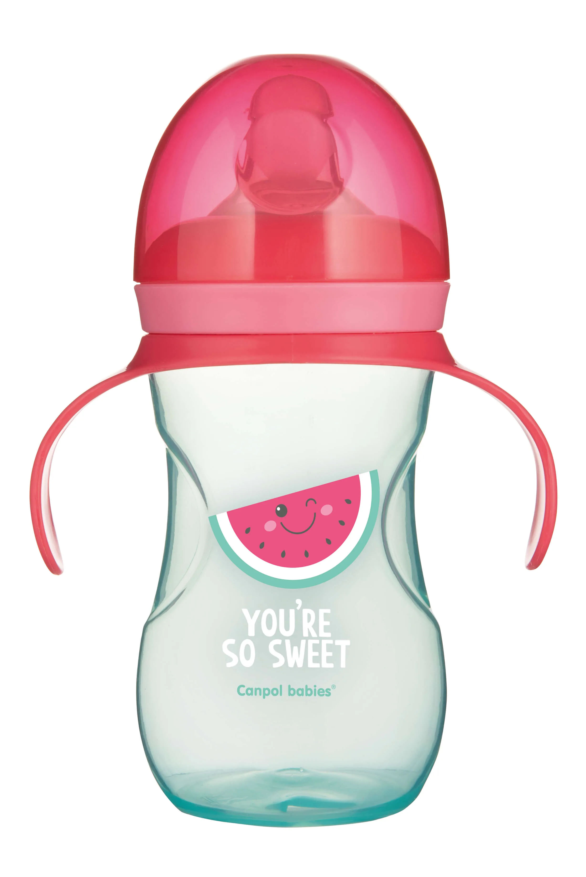 Canpol Babies, kubek treningowy ustnik silikonowy SO COOL 57/304 pink, 270 ml