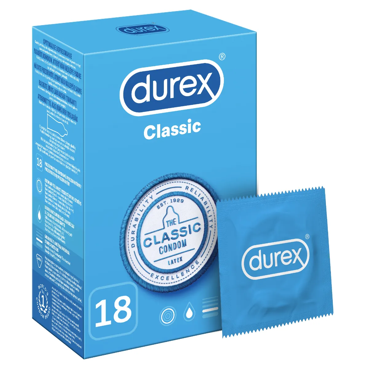 Prezerwatywy Durex Classic, 18 sztuk 