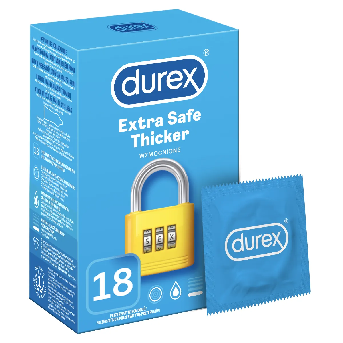Durex Extra Safe, prezerwatywy, 18 sztuk 