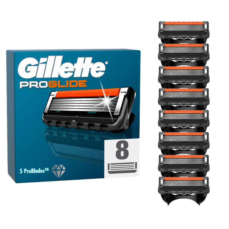 Gillette Fusion5 ProGlide Ostrza wymienne do maszynki do golenia dla mężczyzn, 8 szt. 