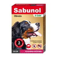 dr Seidel Sabunol GPI Obroża przeciw pchłom i kleszczom dla psów ozdobna różowa, 1 szt.