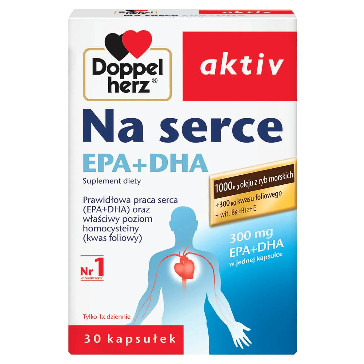 Doppelherz aktiv Na serce EPA+DHA, suplement diety, 30 kapsułek