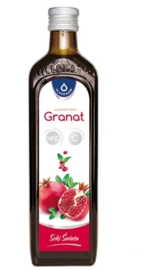 Oleofarm Sok z Granatu z Witaminą C, suplement diety, 490 ml